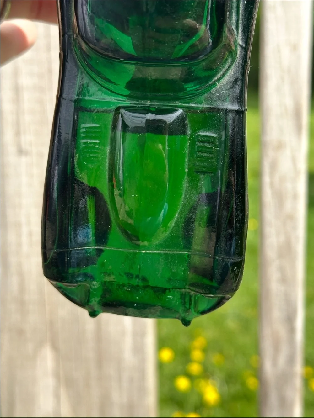 Vintage Emerald Green Avon Jaguar Roadster Decanter Bottle With “Wild Country”
